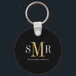 Porte-clés Nom initial monogramme moderne à trois lettres<br><div class="desc">Mot de trois lettres monogramme nom de la souris initiale</div>