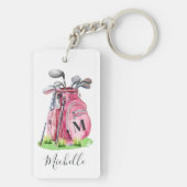 Porte-clés Nom initial rose Monogram Golf (Dos)