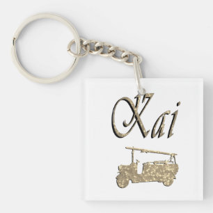 Porte-clés Nom Kai avec camion de pompiers,