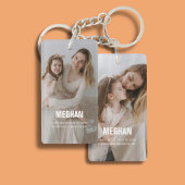 Porte-clés Nom Moderne de Photo Maman 2