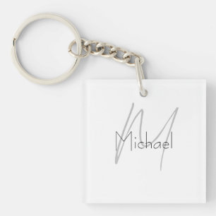 Porte-clés Nom moderne minimaliste monogramme