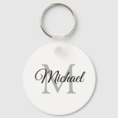 Porte-clés Nom monogramme Modèle Élégant Cercle moderne (Recto)