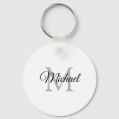 Porte-clés Nom monogramme Modèle Élégant Cercle moderne (Verso)