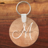 Porte-clés Nom Monogramme personnalisé Écriture manuscrite Ro (Recto)