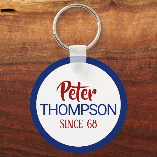 Porte-clés Nom Nom Nom du logo du cercle (Verso)