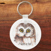 Porte-clés Nom ou texte personnalisé, Petite Chouette, Oiseau (Recto)