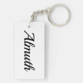 Porte-clés nom personnalisable Almuth noir blanc (Dos)