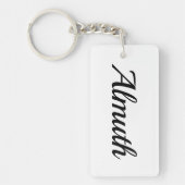 Porte-clés nom personnalisable Almuth noir blanc (Devant)