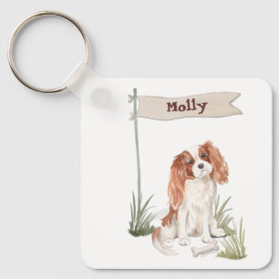 Porte-clés Nom personnalisable Cavalier King Charles Spaniel