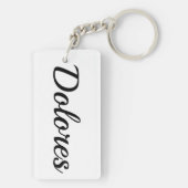 Porte-clés nom personnalisable Dolores noir blanc (Dos)