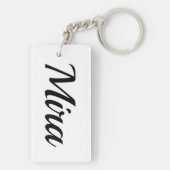 Porte-clés nom personnalisable Mira noir blanc (Dos)