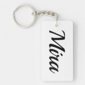 Porte-clés nom personnalisable Mira noir blanc (Devant)
