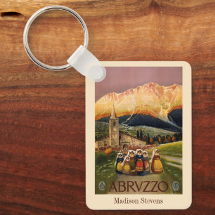 Porte-clés Nom personnalisé Abrvzzo Italie Vintage voyage