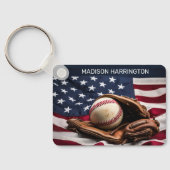 Porte-clés Nom personnalisé American Baseball (Verso)