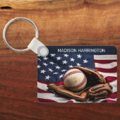Porte-clés Nom personnalisé American Baseball (Verso)