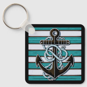 Porte-clés Nom personnalisé Ancre nautique