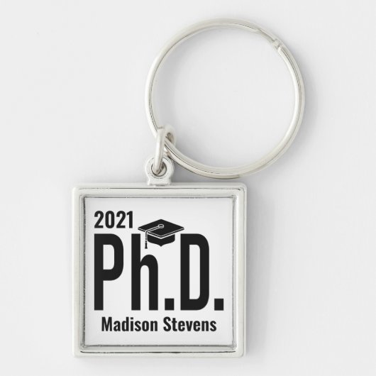 Porte-clés Nom personnalisé & année Ph.D. (Devant)