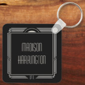 Porte-clés Nom personnalisé Art Déco (Verso)