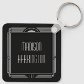 Porte-clés Nom personnalisé Art Déco (Dos)