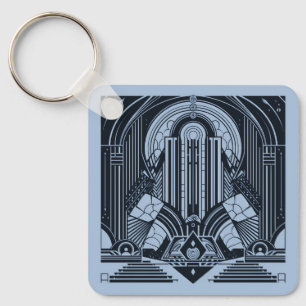 Porte-clés Nom personnalisé Art Déco