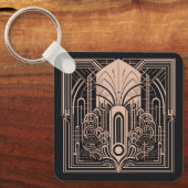 Porte-clés Nom personnalisé Art Déco (Recto)