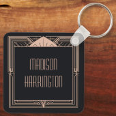 Porte-clés Nom personnalisé Art Déco (Verso)