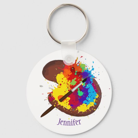 Porte-clés Nom personnalisé Artiste peintre personnalisé Art (Recto)