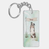 Porte-clés Nom personnalisé Australian Shepherd Pet Dog (Devant gauche)