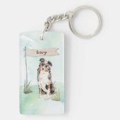 Porte-clés Nom personnalisé Australian Shepherd Pet Dog (Dos)