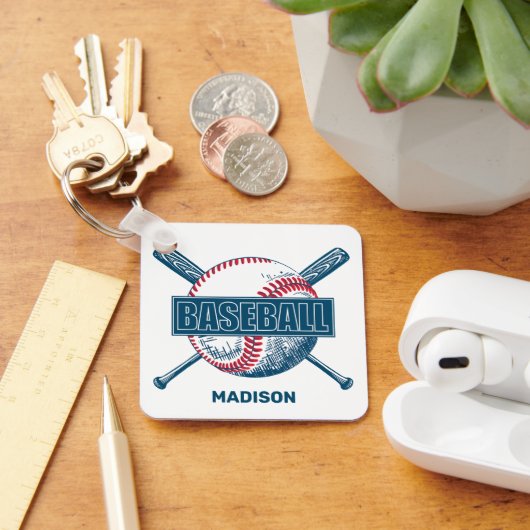 Porte-clés Nom personnalisé Baseball (Bureau)