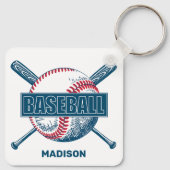 Porte-clés Nom personnalisé Baseball (Dos)