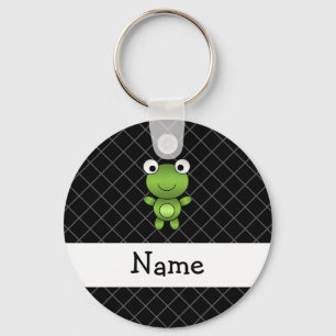 Porte-clés Nom personnalisé bébé grenouille noire croix crous