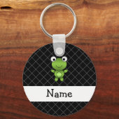 Porte-clés Nom personnalisé bébé grenouille noire croix crous (Recto)