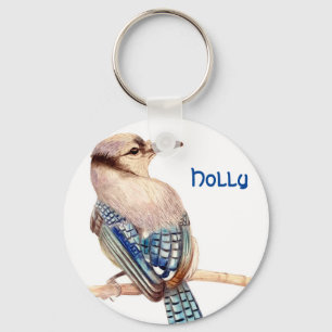 Porte-clés Nom personnalisé Belle bague de clé d'oiseau