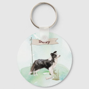 Porte-clés Nom personnalisé Border Collie Chien de compagnie