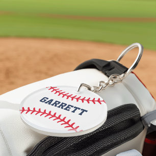 Porte-clés Nom personnalisé Broderie de baseball