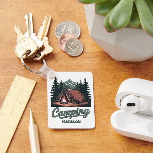 Porte-clés Nom personnalisé Camping (Bureau)