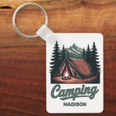 Porte-clés Nom personnalisé Camping (Recto)