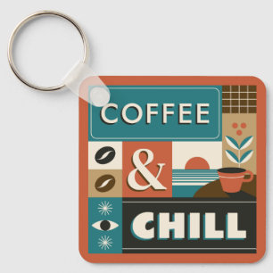 Porte-clés Nom personnalisé Citations de café coloré