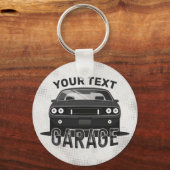 Porte-clés Nom personnalisé Classic Muscle Garage Retro (Recto)