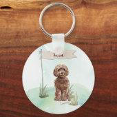 Porte-clés Nom personnalisé Cockapoo Brown chien animal de co (Recto)