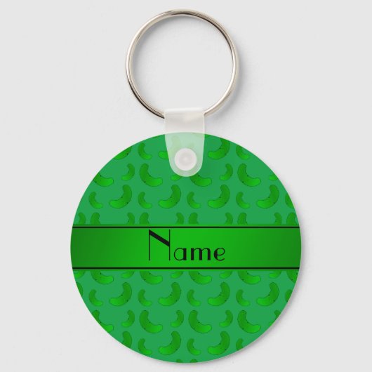 Porte-clés Nom personnalisé cornichons verts verts (Recto)