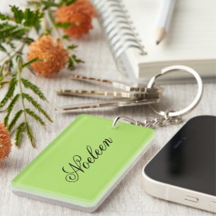 Porte-clés Nom personnalisé couleur chaux simple