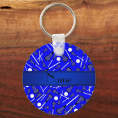 Porte-clés Nom personnalisé crosse bleue (Recto)