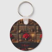 Porte-clés Nom personnalisé Dark Academia Poinsettia Librairi (Verso)