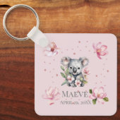 Porte-clés Nom personnalisé Date de naissance Ours Koala (Recto)
