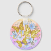 Porte-clés Nom personnalisé de la maman papillon (Recto)