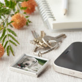 Porte-clés Nom personnalisé de photo de chien de Weimaraner (Côté)