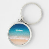 Porte-clés Nom personnalisé de rivage de plage (Devant)