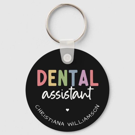 Porte-clés Nom personnalisé Dental Assistant Cadeau (Recto)